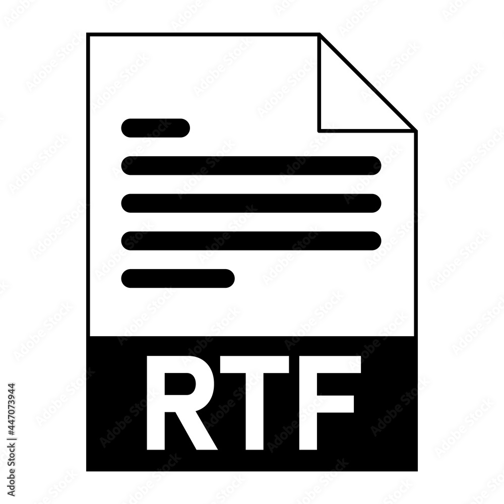 Modern flat design of RTF file icon for web Modern flat design of RTF file icon for web