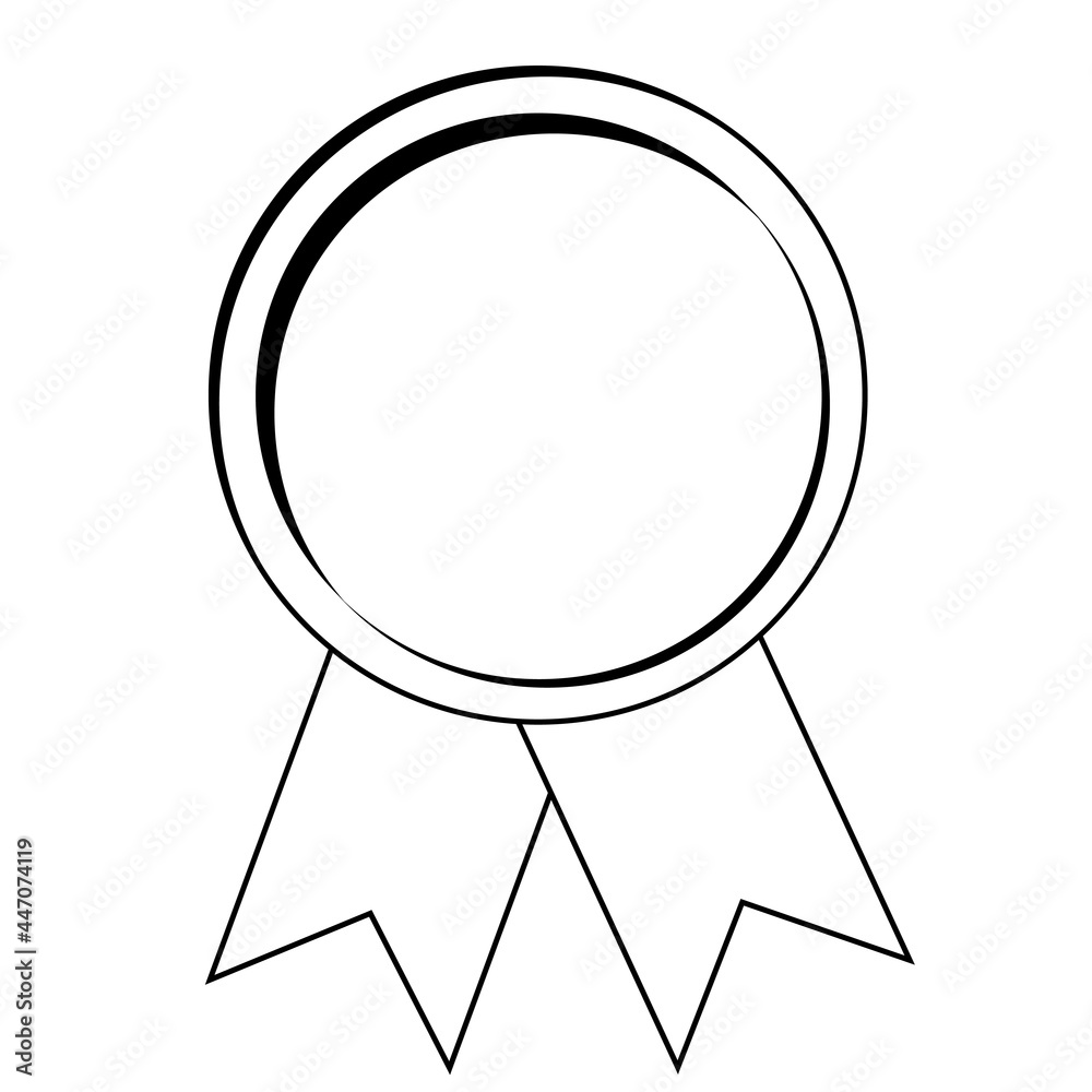 Simple illustration of award medal with ribbons for winners Simple illustration of award medal with ribbons for winners