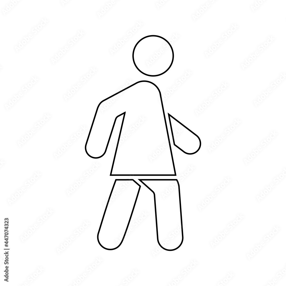 Walking woman icon People in motion active lifestyle sign Walking woman icon People in motion active lifestyle sign