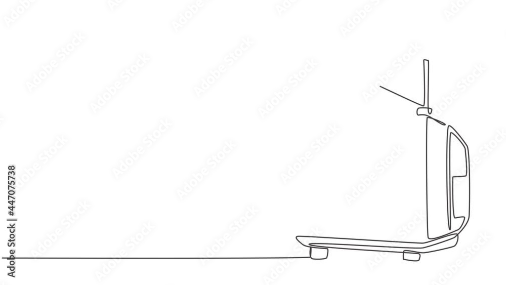 Animated self drawing of single continuous line draw retro old fashioned tv with internal antenna. Classic vintage analog television concept. Full length one line animation illustration. Animated self drawing of single continuous line draw retro old fashioned tv with internal antenna. Classic vintage analog television concept. Full length one line animation illustration.