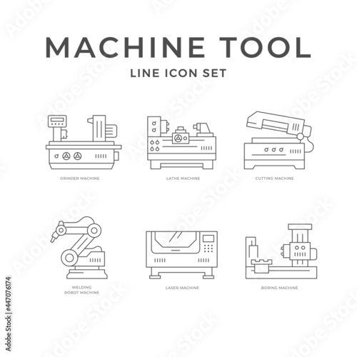 Set line icons of machine tool