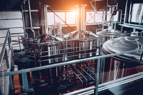 Craft beer brewing equipment in privat brewery