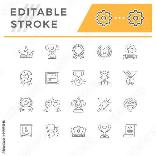 Set line icons of award