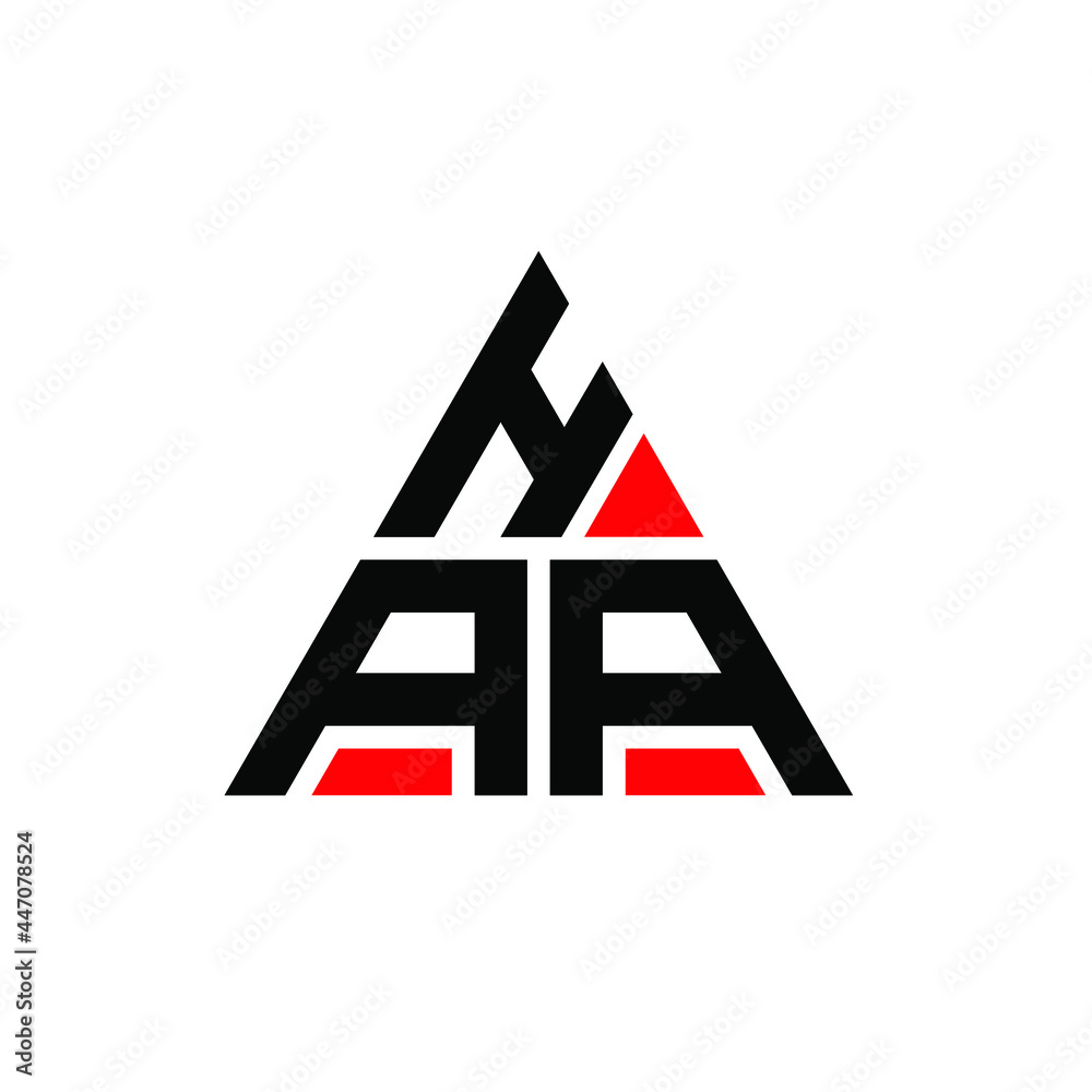 HAA triangle letter logo design with triangle shape. HAA triangle logo  design monogram. HAA triangle vector logo template with red color. HAA  triangular logo Simple, Elegant, and Luxurious Logo. HAA Stock Vector |