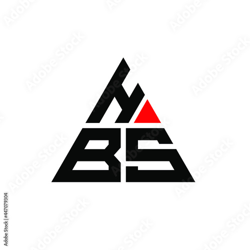 HBS triangle letter logo design with triangle shape. HBS triangle logo design monogram. HBS triangle vector logo template with red color. HBS triangular logo Simple, Elegant, and Luxurious Logo. HBS  photo