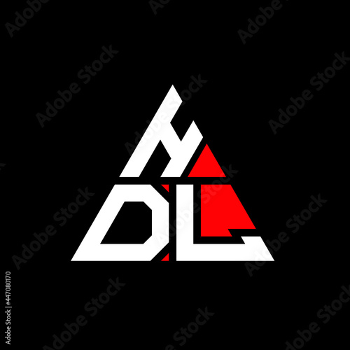 HDL triangle letter logo design with triangle shape. HDL triangle logo design monogram. HDL triangle vector logo template with red color. HDL triangular logo Simple, Elegant, and Luxurious Logo. HDL 