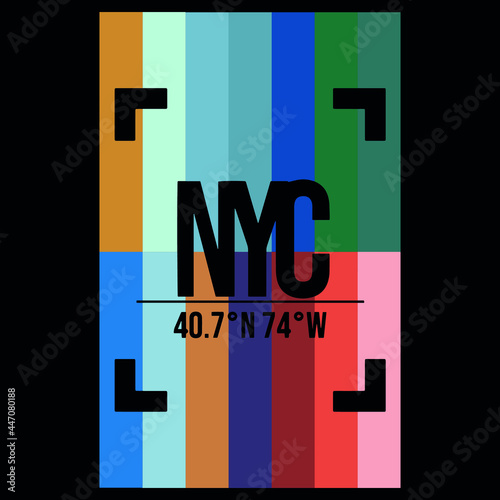 rainbow with new york slogan Vector design for t-shirt graphics, banner, fashion prints, slogan tees, stickers, flyer, posters and other creative uses	