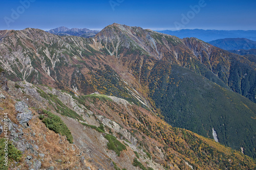 mt.warusawa, mt.akaishi, in autumn, trekking 秋の悪沢岳、赤石岳トレッキング photo