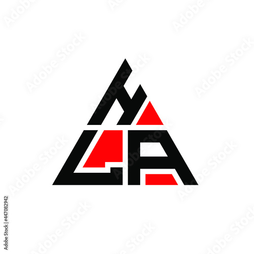 HLA triangle letter logo design with triangle shape. HLA triangle logo design monogram. HLA triangle vector logo template with red color. HLA triangular logo Simple, Elegant, and Luxurious Logo. HLA 