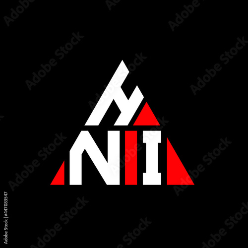 HNI triangle letter logo design with triangle shape. HNI triangle logo design monogram. HNI triangle vector logo template with red color. HNI triangular logo Simple, Elegant, and Luxurious Logo. HNI 
