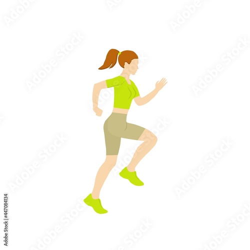 Running woman. The woman goes in for sports.