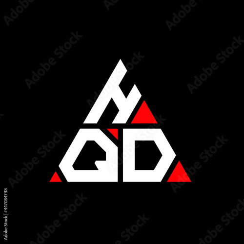 HQD triangle letter logo design with triangle shape. HQD triangle logo design monogram. HQD triangle vector logo template with red color. HQD triangular logo Simple, Elegant, and Luxurious Logo. HQD  photo