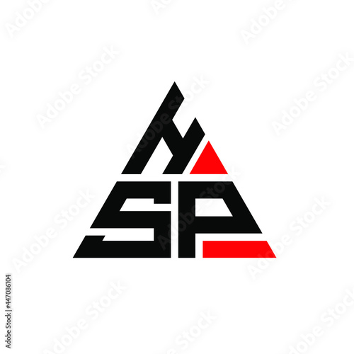 HSP triangle letter logo design with triangle shape. HSP triangle logo design monogram. HSP triangle vector logo template with red color. HSP triangular logo Simple, Elegant, and Luxurious Logo. HSP  photo