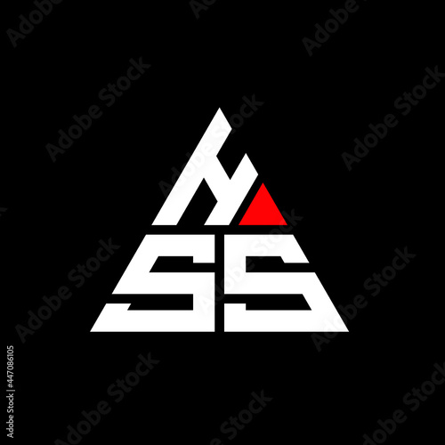 HSS triangle letter logo design with triangle shape. HSS triangle logo design monogram. HSS triangle vector logo template with red color. HSS triangular logo Simple, Elegant, and Luxurious Logo. HSS  photo