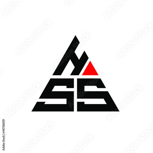HSS triangle letter logo design with triangle shape. HSS triangle logo design monogram. HSS triangle vector logo template with red color. HSS triangular logo Simple, Elegant, and Luxurious Logo. HSS  photo