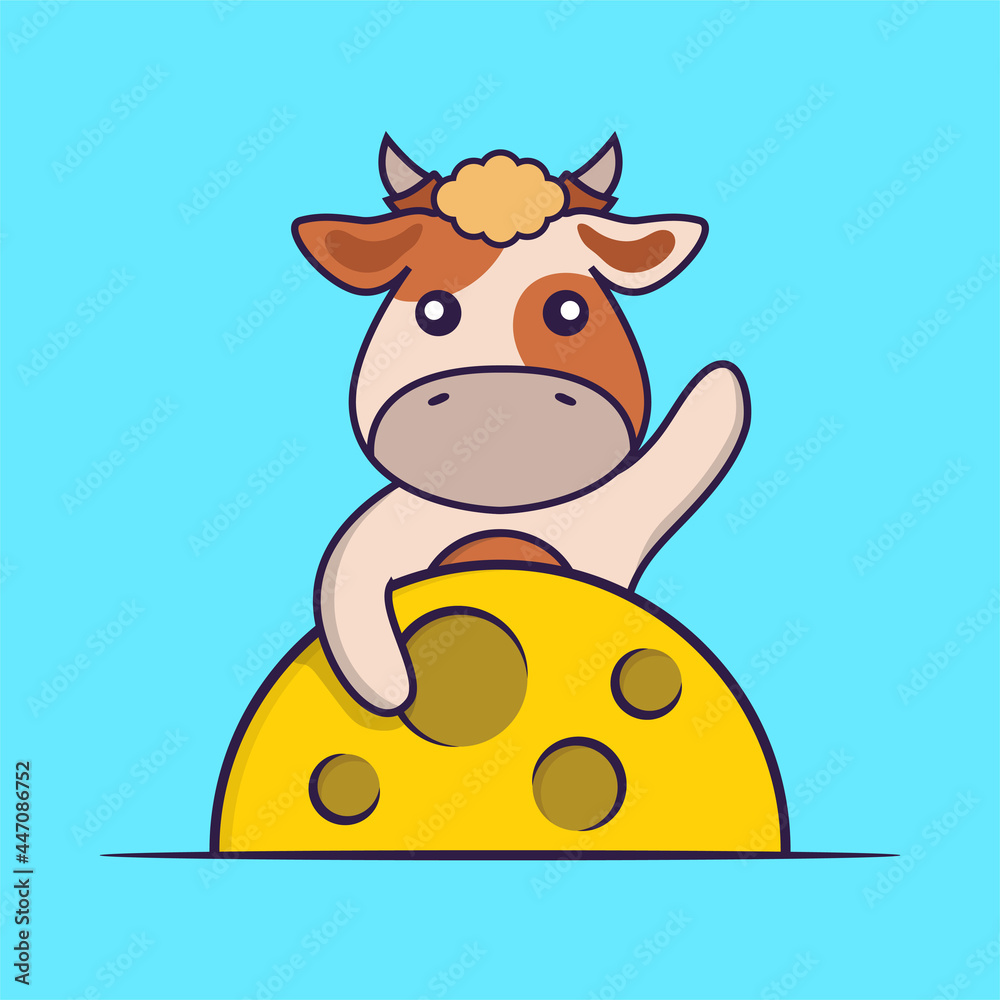 Cute cow is on the moon. Cute cow is on the moon.