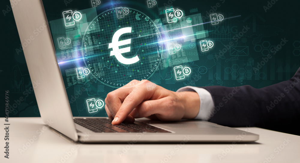 business hand working in stock market business hand working in stock market