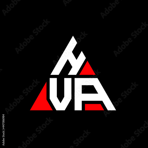 HVA triangle letter logo design with triangle shape. HVA triangle logo design monogram. HVA triangle vector logo template with red color. HVA triangular logo Simple, Elegant, and Luxurious Logo. HVA 