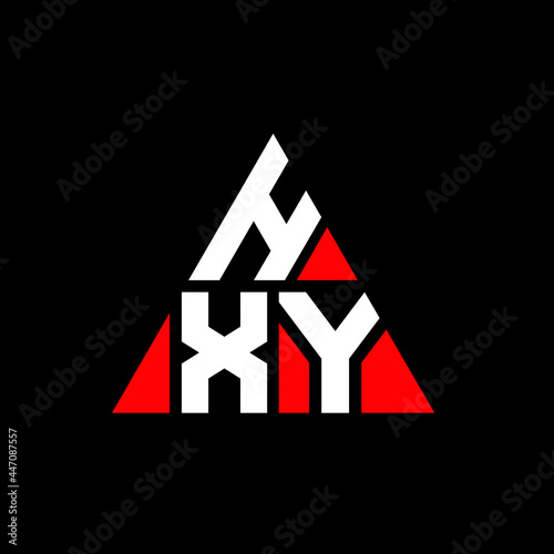 HXY triangle letter logo design with triangle shape. HXY triangle logo design monogram. HXY triangle vector logo template with red color. HXY triangular logo Simple, Elegant, and Luxurious Logo. HXY  photo