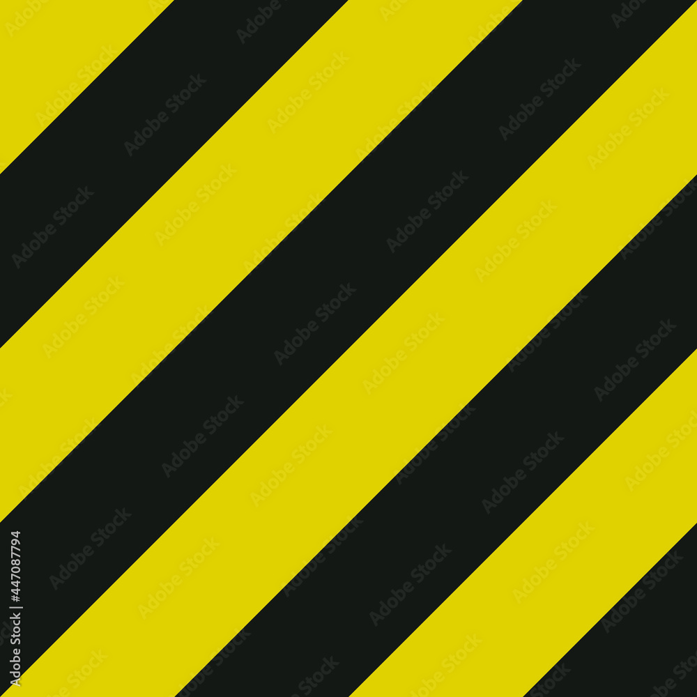 Warning yellow and black diagonal stripes. Vector seamless lines wallpaper. Caution sample pattern. Warning yellow and black diagonal stripes. Vector seamless lines wallpaper. Caution sample pattern.