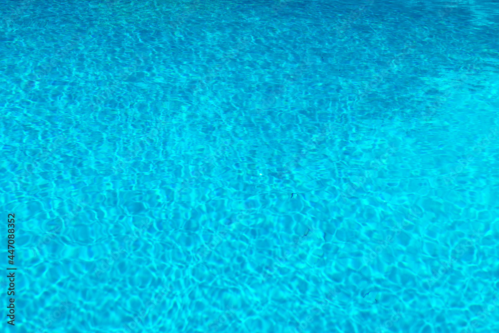 Blue water. Pool with blue water. Clear blue water texture
