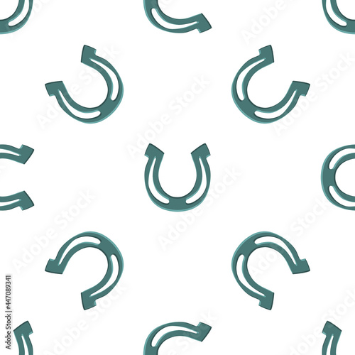 Illustration on theme Irish holiday St Patrick day, seamless horseshoes