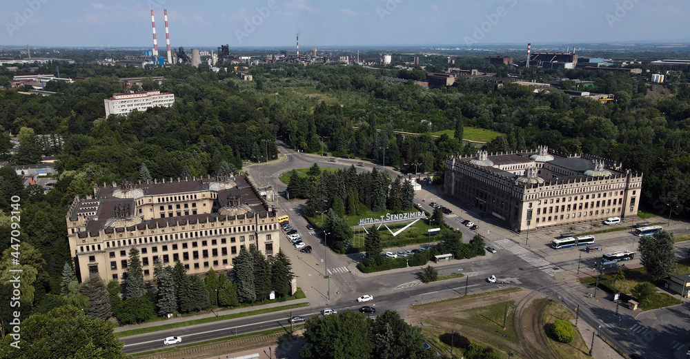 Brama główna Huta im T. Sendzimira , Nowa Huta , kombinat metalurgiczny ...