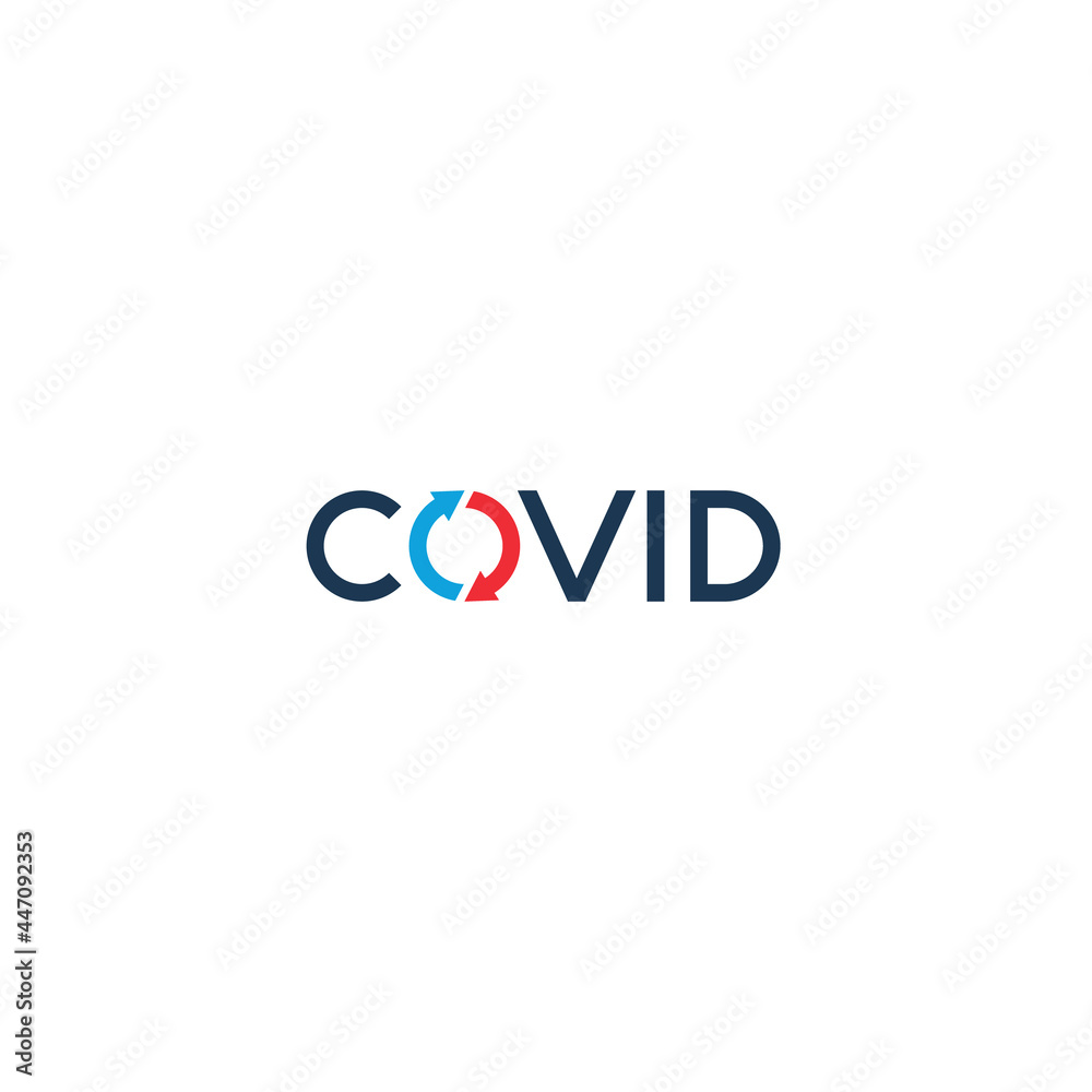 Covid and Circle Arrows logo or wordmark design Covid and Circle Arrows logo or wordmark design