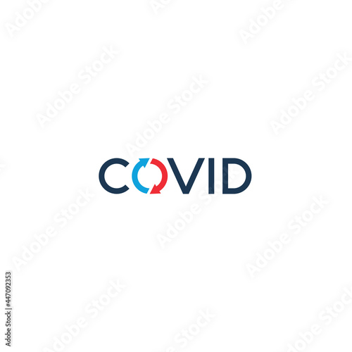 Covid and Circle Arrows logo or wordmark design