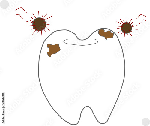 歯につく食べカスのイメージ