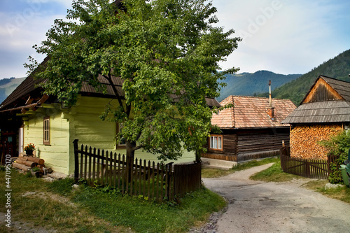 Vlkolinec, Slovakia: period settlement with original wooden houses with unique architecture.