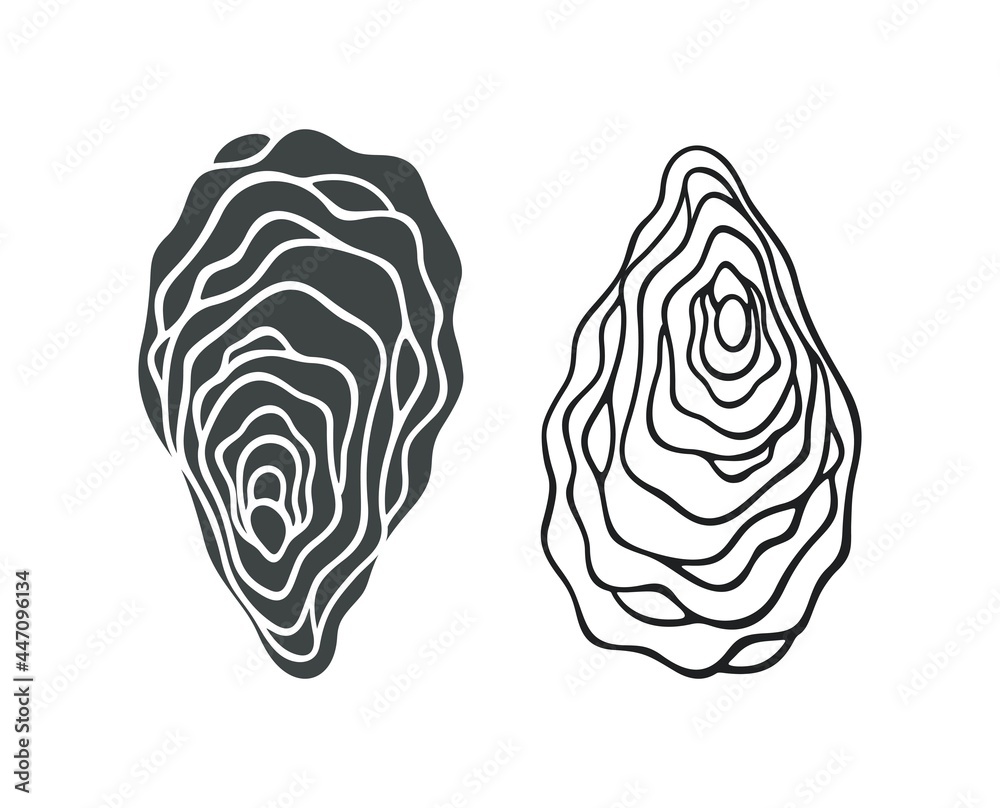 Oyster logo. Isolated oyster on white background Oyster logo. Isolated oyster on white background