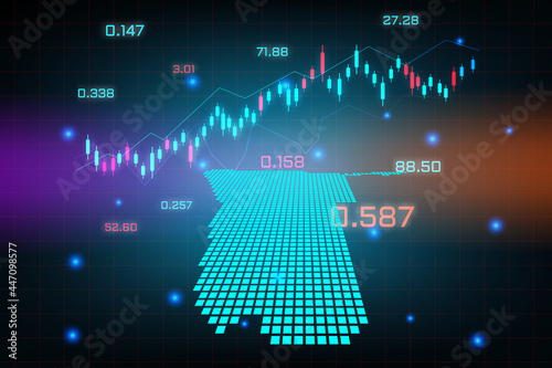 Stock market background or forex trading business graph chart for financial investment concept of Namibia map. business idea and technology innovation design.
