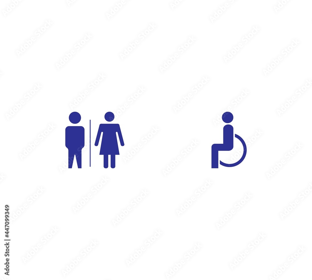 Girls and boys restroom sign. men and women restroom icon. toilet icon sign symbol. vector illustration.