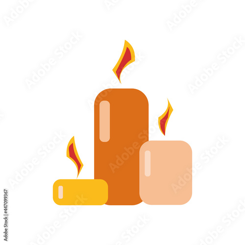 Burning Candles Flat vector illustration on white background