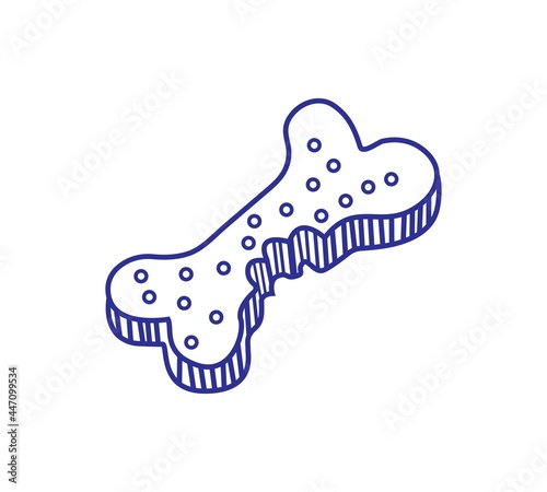 Dog food icon in sketch style. bone shaped canine biscuit