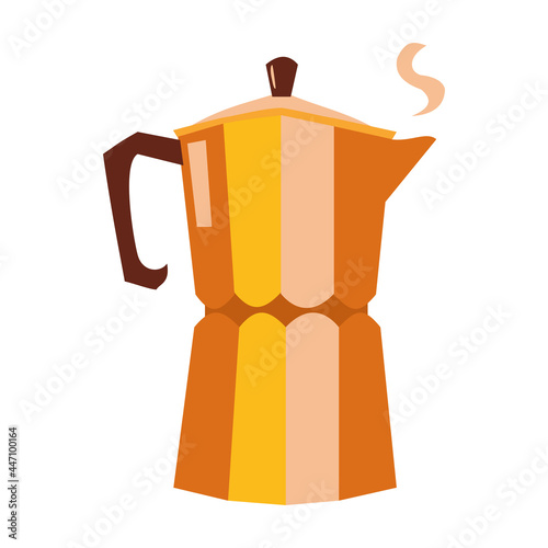 Coffee pot Flat vector illustration on white background