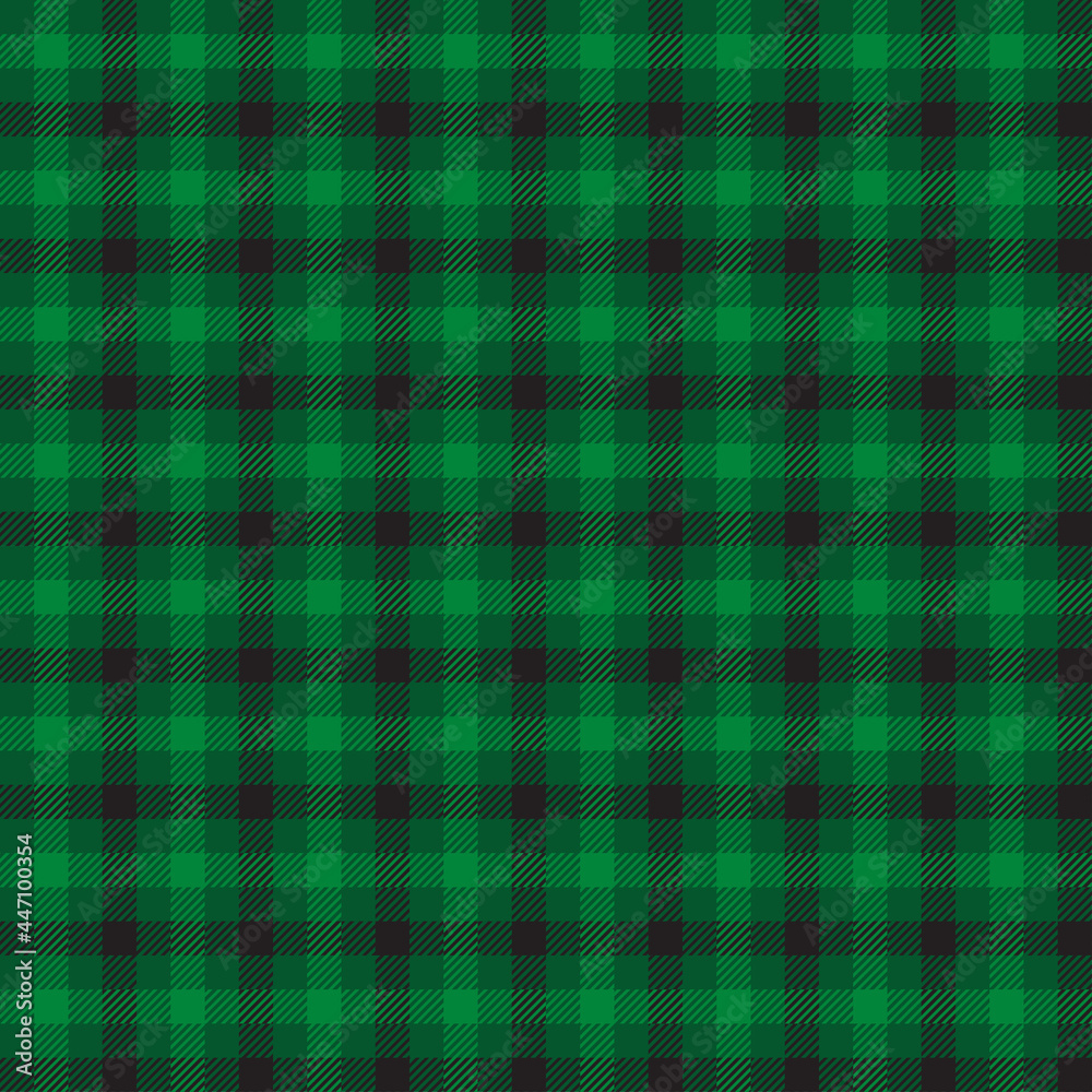 Green and black checkered plaid pattern.