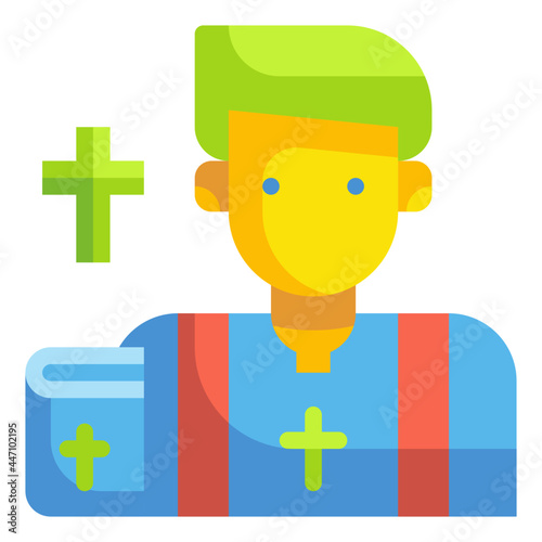 priest flat icon