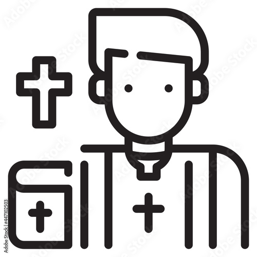 priest line icon