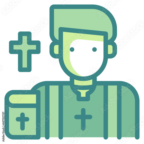 priest blue line icon