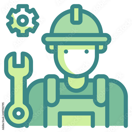 repairman blue line icon