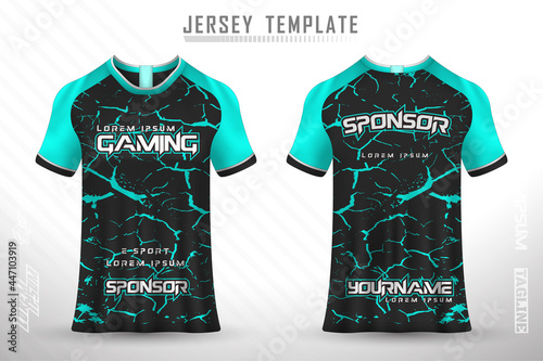 Front back tshirt design. Sports design for football, racing, cycling, gaming jersey vector.
