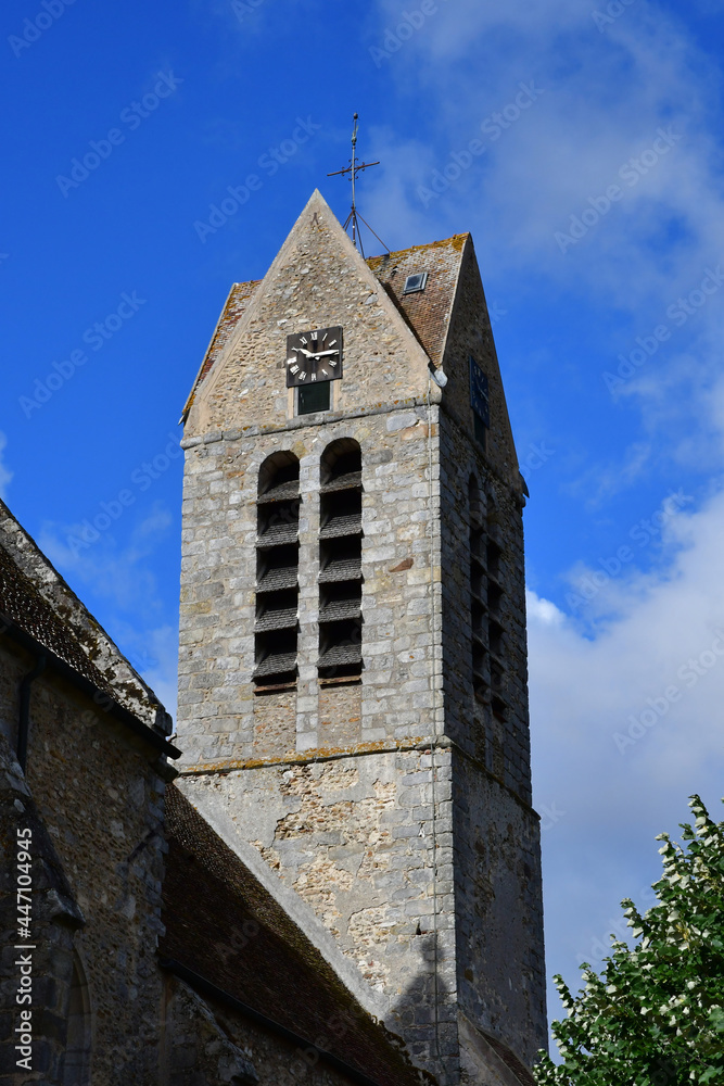 Blandy les Tours, France - august 21 2020 : the Saint Maurice church