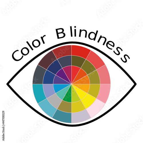 Color blindness flat icon , vector photo