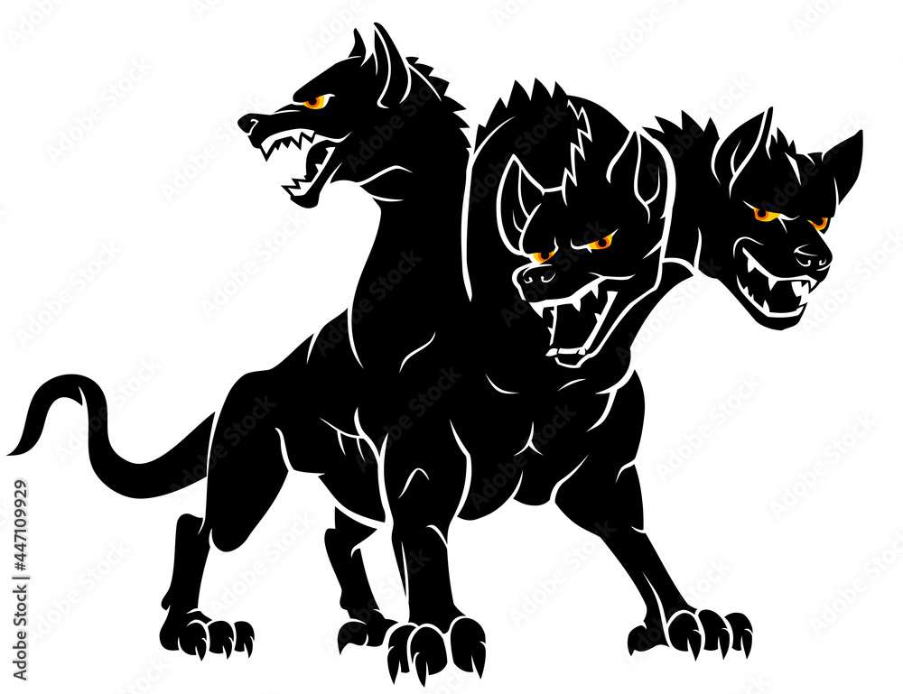 Cerberus, Greek Mythical Creature of the Underworld Stock Vector ...
