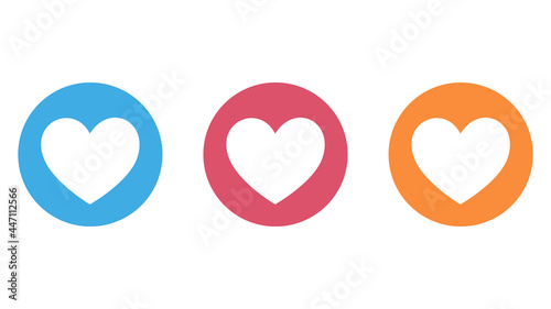 Heart Buton for social media. Vector illustration, isolated on white background