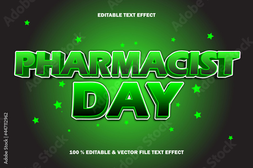 pharmacist day editable text effect emboss cartoon comic