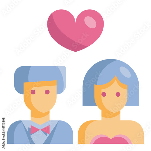 newlyweds flat icon