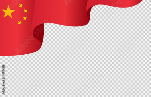 Waving flag of  China isolated  on png or transparent  background,Symbol of  China,template for banner,card,advertising ,promote, TV commercial, ads, web, vector illustration